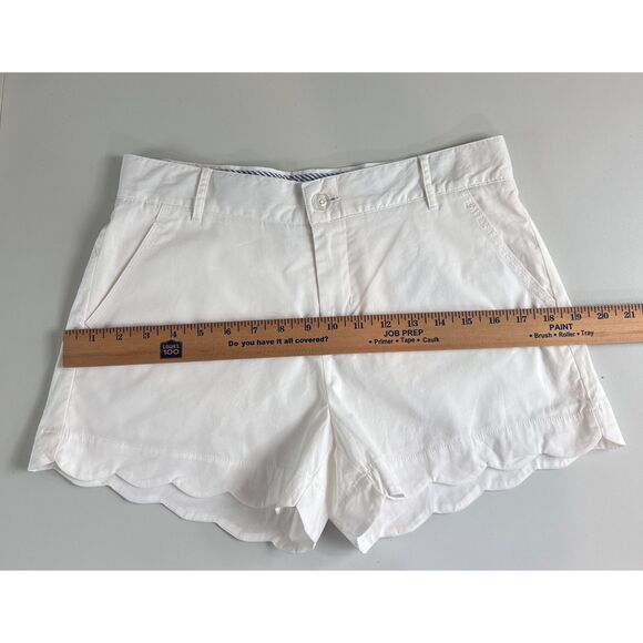 Lauren James Women's Scalloped Hem Poplin Shorts White Size S - New With Tags - Picture 8 of 12